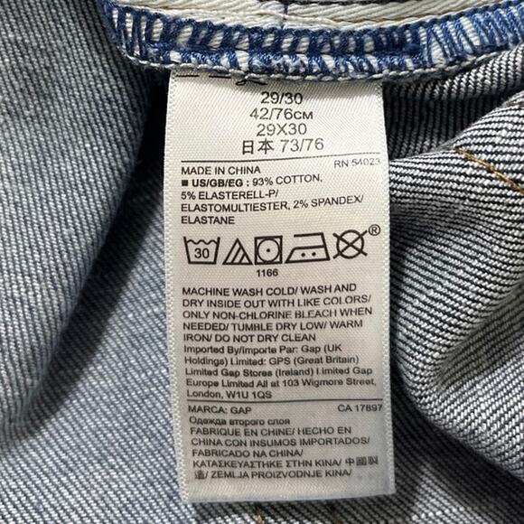 Gap Men's Blue Stretch Mid Rise Medium Wash Casual Straight Denim Jeans Size 29 - Picture 5 of 5